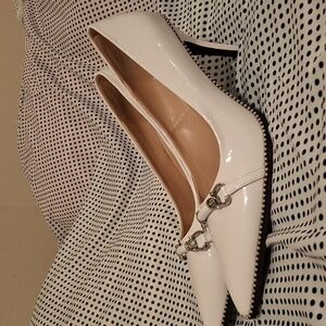 Women Size 13 White High Heel Pumps